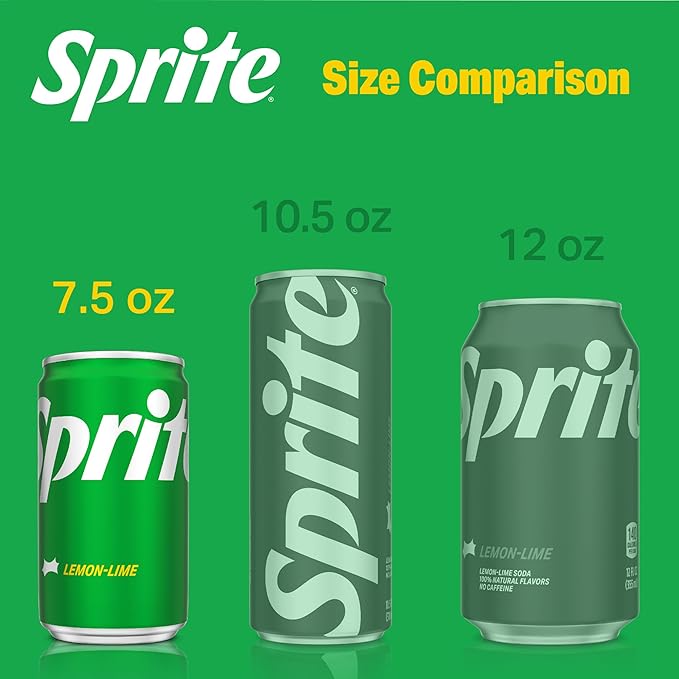 Sprite Lemon Lime Soda Soft Drinks, 7.5 fl oz, 10 Pack