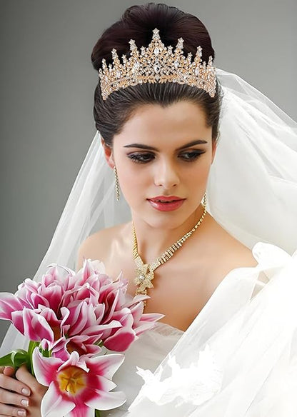 Crystal Tiara Crown for Women, Rhinestone Queen Headband Wedding Bridal Hair Accessories, Princess Crown for Birthday Prom Quinceañera Party Pageant Halloween Cosplay