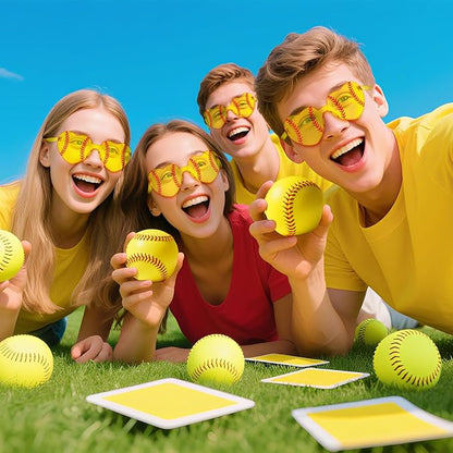 Pibupibu 12/24 Pack Volleyball Softball Football Soccer Gifts for Team Coach Heart Sunglasses Bulk Sports Party Favor Glasses