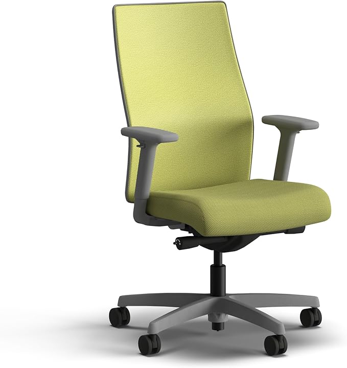 HON Ignition 2.0 Mid Back Task Chair, Spectrum Mesh, Advanced Synchro-Tilt Control, Office Chair with Lumbar Support, Height and Width Adjustable Arms, Titanium Frame, Pear