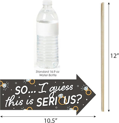 Photo Booth Props Kit for Engagement Party - 10-Piece Speech Bubble and Arrow Set, Premium Cardstock Photo Props with Assembly Sticks - Black