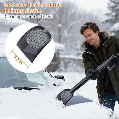 25.8'' Larger Ice Scrapers for Car Windshield | Dang Near Indestructible Ice from Scrape Frost and Ice |3-in-1 Emergency Snow Shovel | Detachable Remover with Foam Grip for Small Cars, Trucks, SUVs