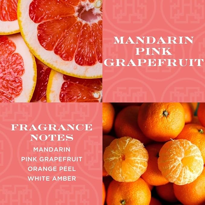 HomeWorx by SLATKIN + CO. Candle- Mandarin Pink Grapefruit, 18 oz. Premium Scented Candle - 30-55 Hours Burn Time
