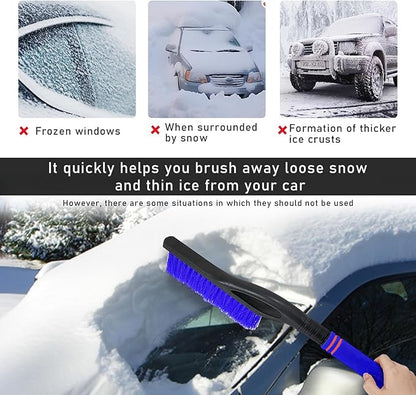 Car Snow Brush and Ice Scraper, Multi-Functional Detachable Snow Brush with Foam Grip, Ice Snow Removal Cleaning Tool for Car Windshield Window, Universal Car Accessories (Blue)