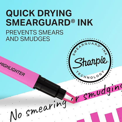 Sharpie Clear View Highlighters, With See-Through Chisel Tip, Assorted Colors, 12 Count - School, Teacher, Office Supplies