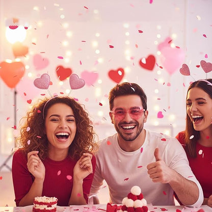 Valentines Heart Headband and Heart Sunglasses 24Pcs Pink Valentine's Day Accessories for Women Glitter Cupid Accessories for Valentine Wedding Anniversary Birthday Engagement Party Favors