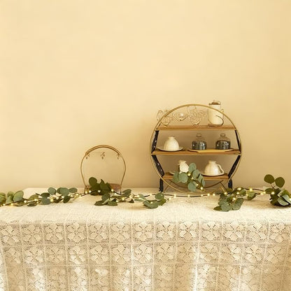 6Ft Fairy Light Faux Eucalyptus Leaf Garland,Vines Lights Artificial Greenery Garland for Christmas Table Fireplace Mantle Decor Spring（Batteries Not Included）