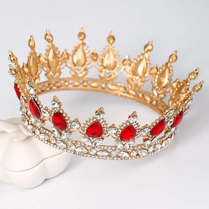 FORSEVEN Queen Crown Rhinestone Wedding Crowns and Tiaras for Women Costume Party Hair Accessories Princess Birthday Crown Crystal Bridal Crown Christmas Decorations Headband