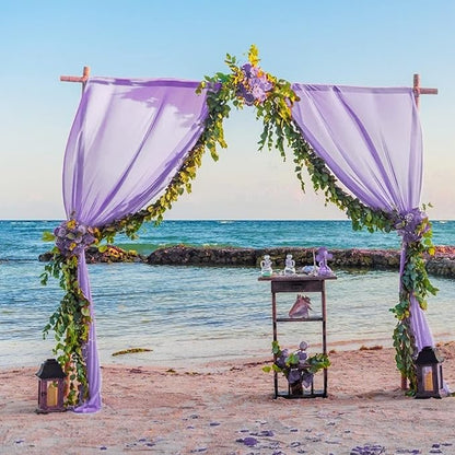 Wedding Arch Draping Fabric Lavender Purple Sheer Wedding Arch Drapes for Ceremony Bridal Party 19Ft Length x 28" Width 1Panel