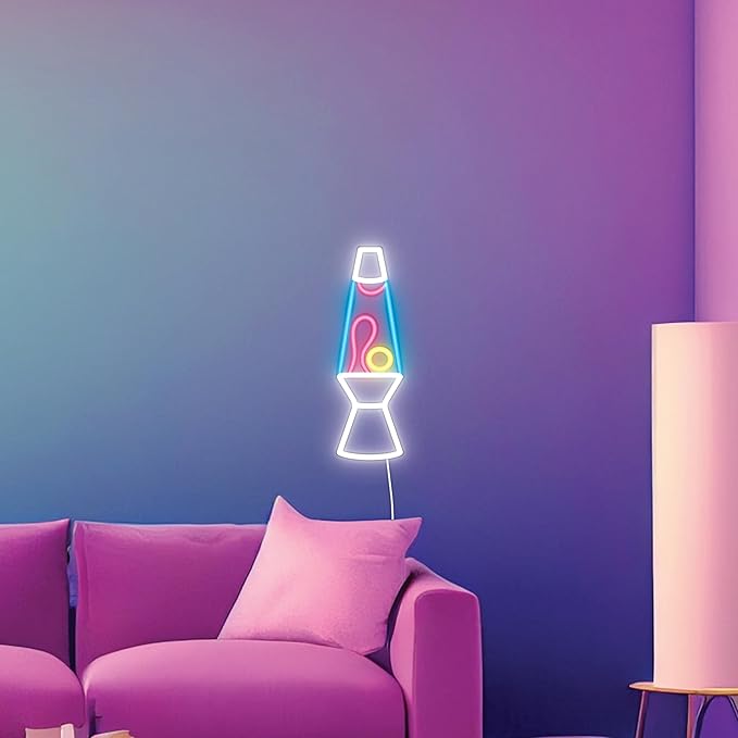 Lava LAMP Neon Wall Sign, 14" Pink Yellow LED Light, Perfect for Holiday & Birthday Gift, Party Decor, Kids Room, Bar, Restaurant