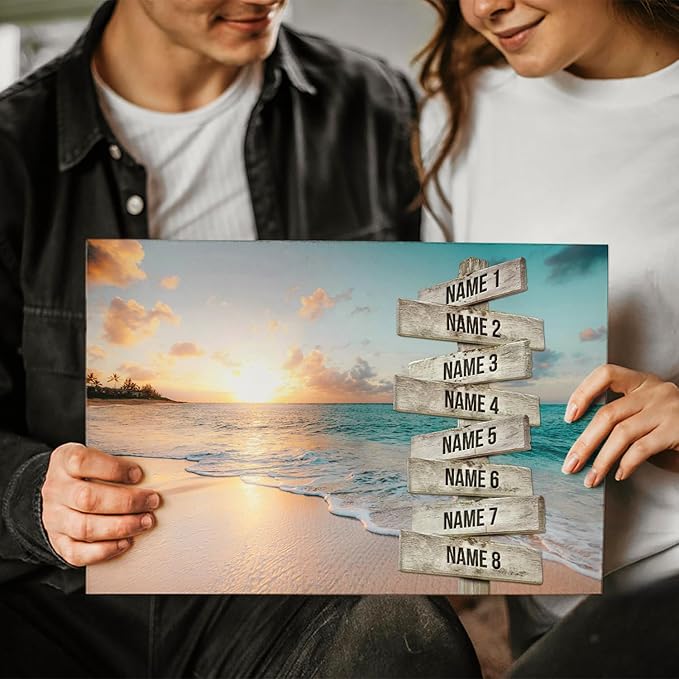 Dem Canvas Personalized Street Signs With Names, Photo Canvas Gifts For Family