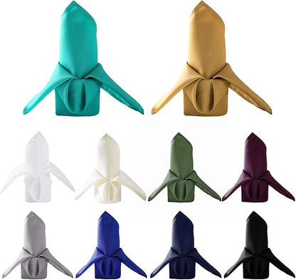 50pcs Polyester Cloth Napkins - 17 x 17 inch Blue Mist Dinner Washable Napkins with Hemmed Edges for Restaurant/Wedding/Hotel(50,Blue Mist)