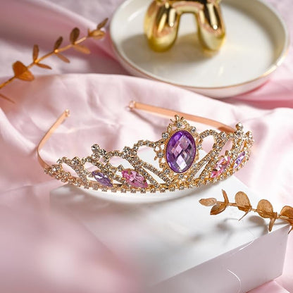 Princess Crown Sparkle Gold Crown Headband Princess Dress Up Accessories for Halloween Christmas Party