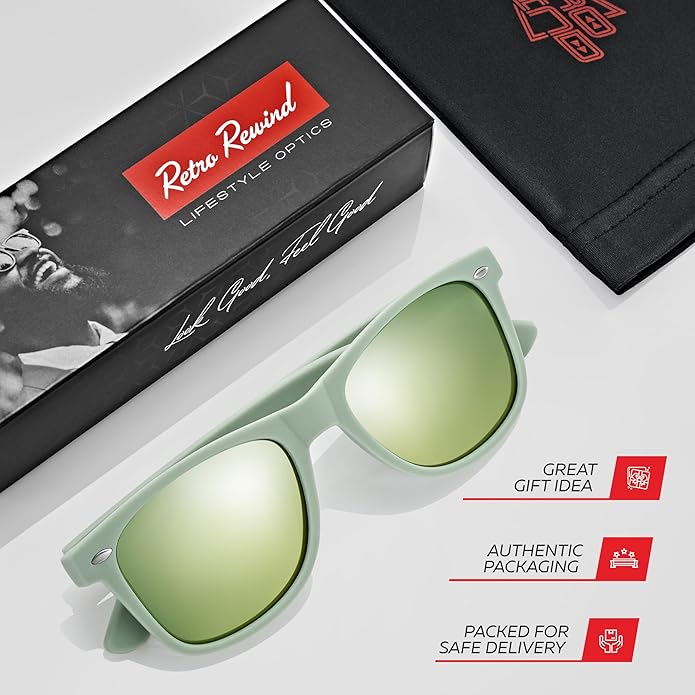 Retro Rewind Polarized Sunglasses for Men and Women - UV Protection Classic Sun Glasses