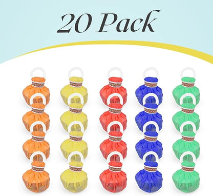 20Pack Colorful Streamer Poppers, No Mess Multi-Color Paper Crackers, Hand Throw Confetti Streamers for Birthday, Wedding, Party Celebrations