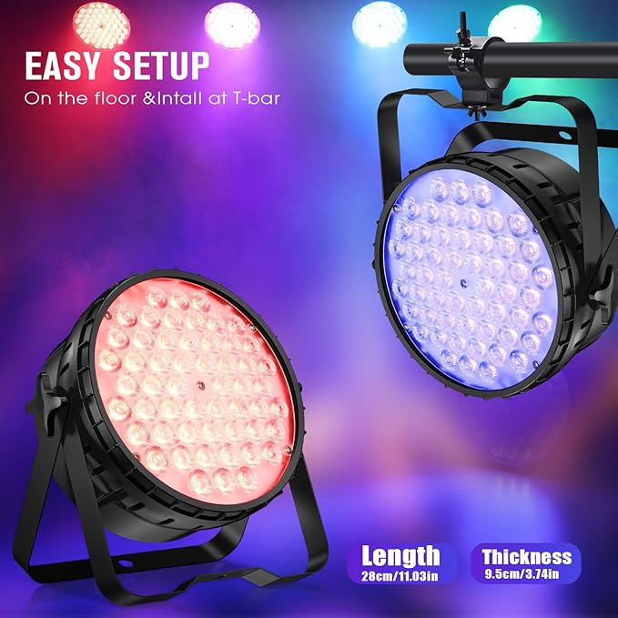 Betopper 54 * 4W High CRI Par Light, CRI/RA>90 RGBW 4 in 1 Ultra-Bright LED Stage Lights,Up to 5500 Lm Party Lighting, Party Disco DJ Lights for Photography Video Wedding Show, 4 Packs