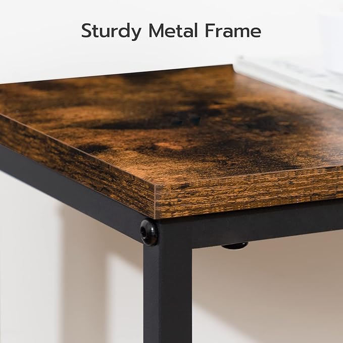 HOOBRO 2 Pack Narrow Console Table, 29.5" Small Entryway Table, Thin Long Sofa Side Display Table, for Hallway, Bedroom, Living Room, Foyer, Rustic Brown and Black BF75XGP201