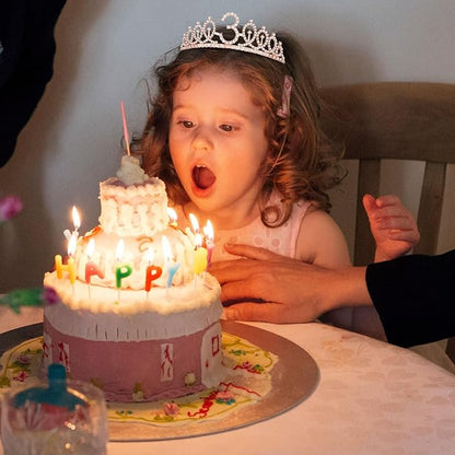 CIEHER 3th Birthday Party Supplies: Crown, Sash, Pearl Pin Set - Decorations for Little Girls' Special Day