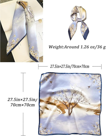 Neck Scarf For Womens Silky Head Scarves Hair Bandanas Square Scarf Fashion Accessories lightweight
