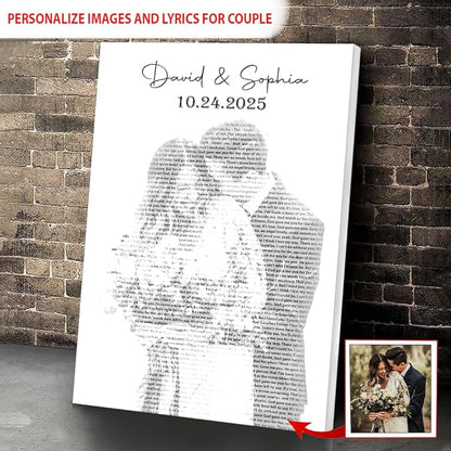 GABITA Personalized Wall Art for Couples, Anniversary Canvas for Couple Parent Grandparent, Our First Dance Canvas Poster, Vinyl Record Wedding Song Lyrics for Anniversary Keepsake 5