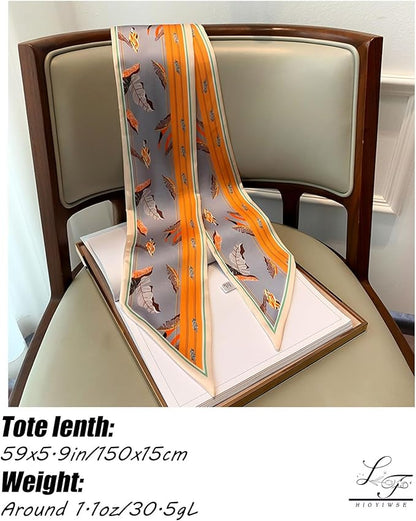 Head Scarf Hair Neck Scarves For Women Purse Bag Scarfs For Handbags Silky Long Thin Satin Headscarf Fashion