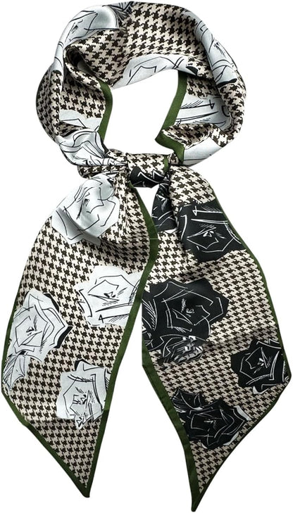 Head Scarf Hair Neck Scarves For Women Purse Bag Scarfs For Handbags Silky Long Thin Satin Headscarf Fashion