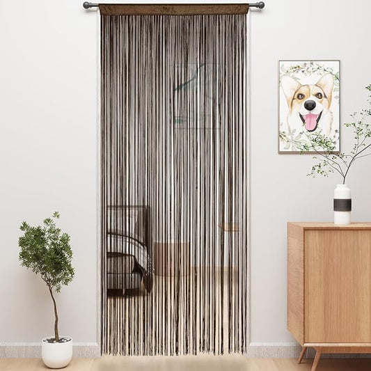 YIIBAII Door String Curtains Fringe Door Curtains for Doorways Window Room Decoration Living Room Divider(39"x79", Coffee)