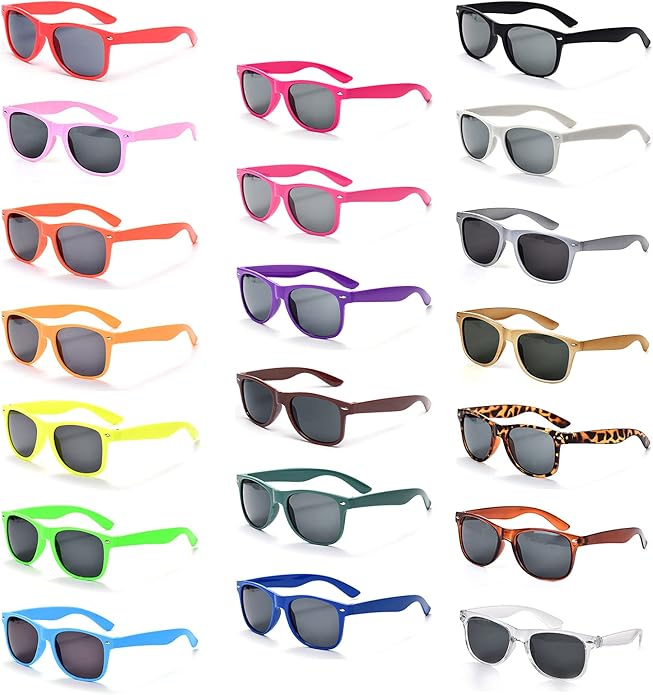 YQVIE 20 Pack Wholesale Sunglasses for Men Women in Bulk 70s Retro Cheap Glasses for Party Supplies