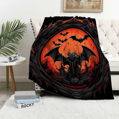 Firmiso Bat Blanket, Goth Throw Blanket for Men and Women, Gothic Gifts for Halloween, Spooky Home Decor for Couch and Living Room, Fade Resistant, Hand or Machine Wash, 40×50 Inches