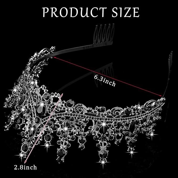 Tiaras and Crowns for Women Princess Crystal Tiara Crown with Comb Rhinestone Hair Accessories