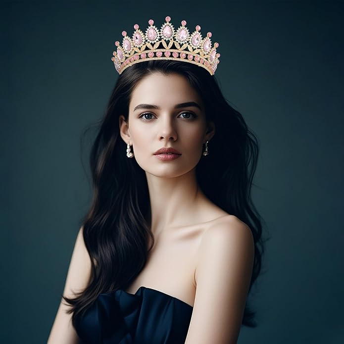 Kamirola Tiaras Princess Crown for Women and Girls Crystal Headbands for Bridal, Princess for Wedding and Party(TR21)