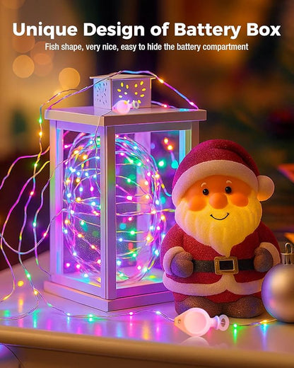 btfarm 6 Pack Fairy Lights Battery Operated, 7FT 20 LED Mini String Lights Waterproof Silver Wire for Mason Jars Centerpiece Table Crafts Bedroom Christmas Decoration, Colourful