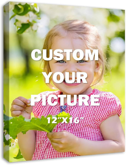 DBLAKI Personalized Custom Canvas Prints - Custom Framed Canvas Prints With Your Photos,Printed Photo To Canvas Wall Art Ideal for Home Decor Gifts Keepsakes 12" x16"