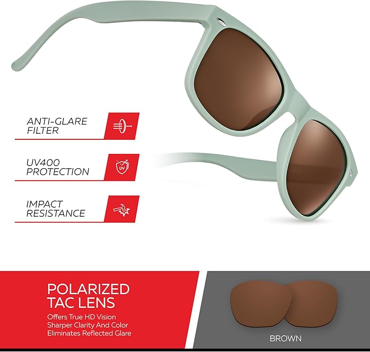 Retro Rewind Polarized Sunglasses for Men and Women - UV Protection Classic Sun Glasses