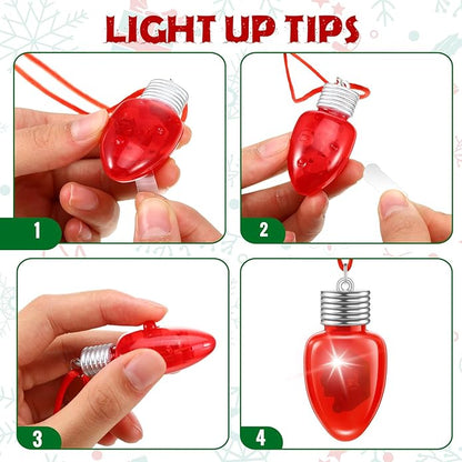 Yinkin 40 Pcs Light up Necklace Flashing Bulb Necklaces Men Women Glow Necklaces Bulk for Xmas Party Favors Stocking Stuffers Christmas Decoration Party Supplies, Assorted Color