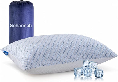 Gehannah Travel Pillow - Large 1 Pack Compressible Camping Pillow for Sleeping - Shredded Memory Foam with 1 Storage Bags - Supportive for Adults, Kids, Outdoor, Backpacking, Hiking Gear