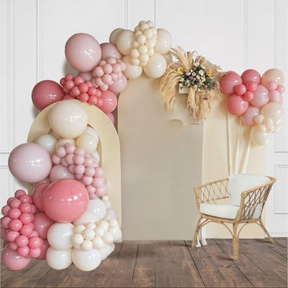 Dusty Pink Balloon Arch Kit,122Pcs Blush Pink Dusty Rose Pink Light Mauve Balloons for Women Girl Boho Bridal Wedding Baby Shower Anniversary Engagement Graduation Birthday Party Decorations