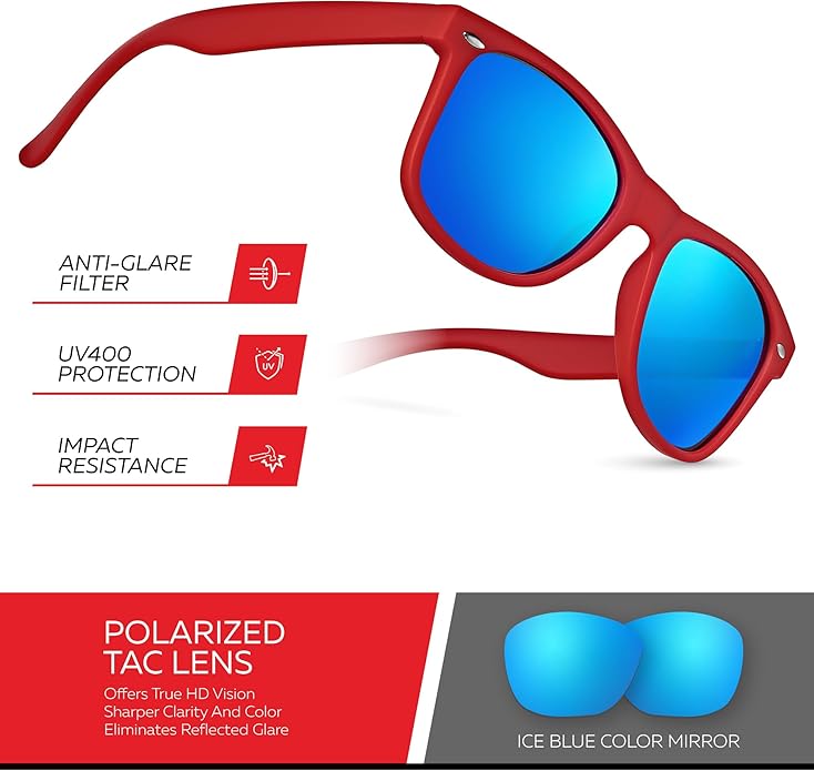 Retro Rewind Polarized Sunglasses for Men and Women - UV Protection Classic Sun Glasses