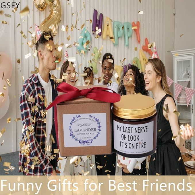 My Last Nerve Candles Funny Lavender Scented Best Friend Candles for Women Dad Sister Mom Girlfriend Neighbors