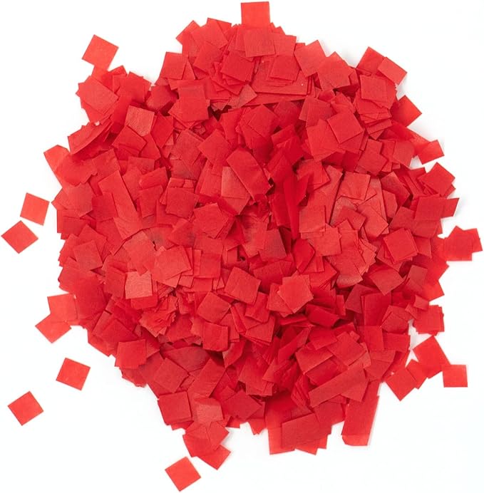 Ultimate Confetti, Red Biodegradable Confetti Squares - Flame-Resistant and Slow-Falling Tissue Paper Confetti for Cannon and Launcher use – Best for Celebrations - 1 lb, 16 oz