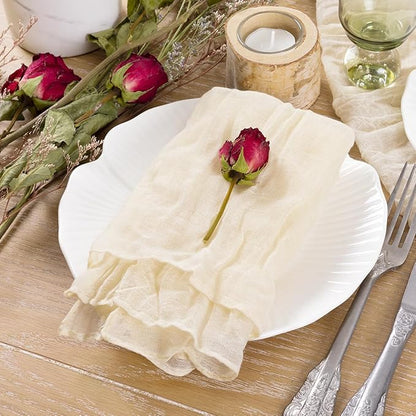 Socomi Beige Cheesecloth Napkins Fall Thanksgiving Cheese Cloths Gauze Set of 24 Boho Washable Dinner Table Napkins for Wedding Party Baby Shower Birthday Party Decor