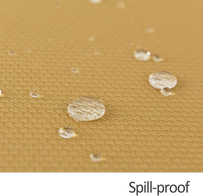 maxmill 2 Pack 60 x 84 Inch Ochre Yellow Textured Rectangle Tablecloth Water Resistant Wrinkle Free Spillproof, Soft Jacquard Table Cloth for Banquet Parties Holiday Dinner, Indoor and Outdoor Use