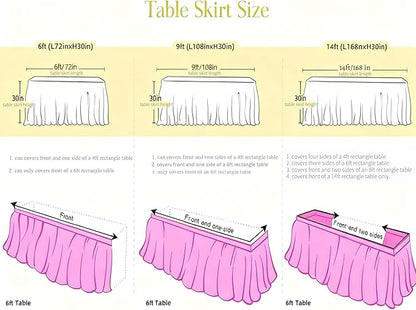 Mermaid Tulle Table Skirt Blue Pink Purple Striped Table Skirts for Rectangle Tables Frozen Baby Shower Mermaid Birthday Parties Decoration 9ft