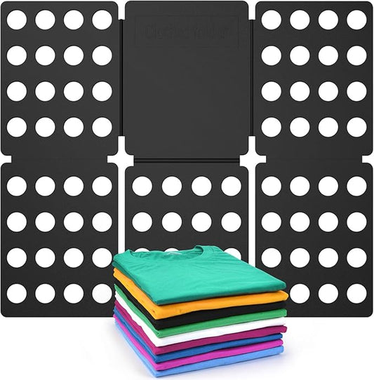 Shirt Folder Board Mini Clothes Folding Board Durable Plastic T-Shirt Folder Easy to Fold Shirts Board T Shirt Folder Laundry Folding Board Folding Tool for Kids and Adults Black