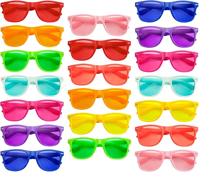 Pibupibu 10/20 Packs Adults Wholesale Neon Colors Square Retro Style Party Favors Sunglasses