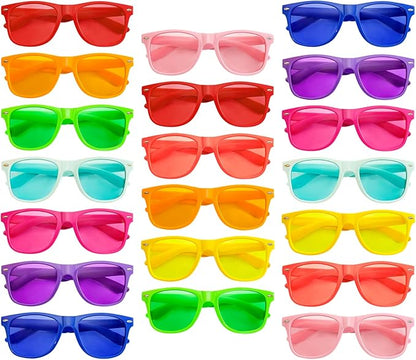 Pibupibu 10/20 Packs Adults Wholesale Neon Colors Square Retro Style Party Favors Sunglasses