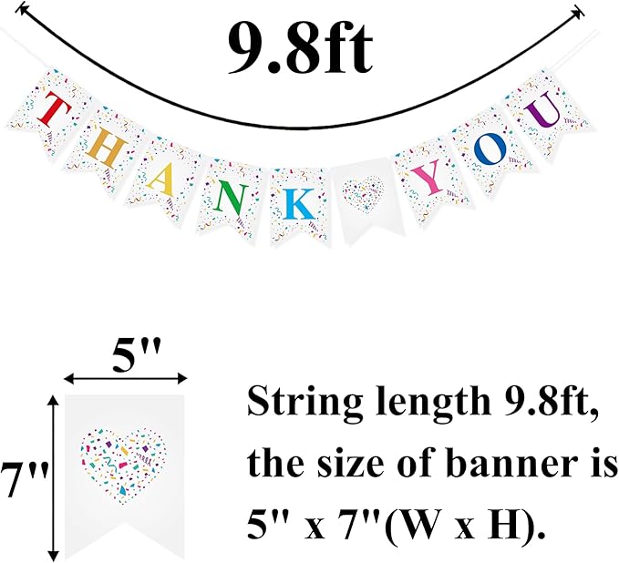 Thank You Banner for Teacher Doctor Staff Employee Appreciation Week Decorations Thank You Garland Bunting for Graduation Backdrop Nurse's Day Party Supplies Home Office Classroom Decor