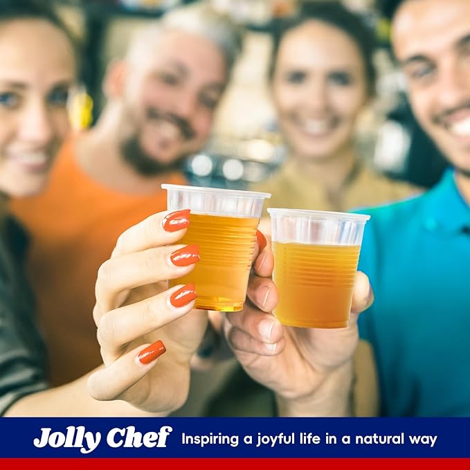 JOLLY CHEF 7𝟎𝟎 𝐏𝐚𝐜𝐤 3 oz Clear Plastic Cups, Disposable Mouthwash Cups for Picnic, Travel, Halloween, Christmas Parties