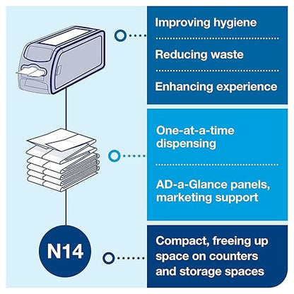 Tork Xpressnap Fit Natural Dispenser Napkin N14, Compostable 2-ply, 36 packs x 120 napkins, DX806E