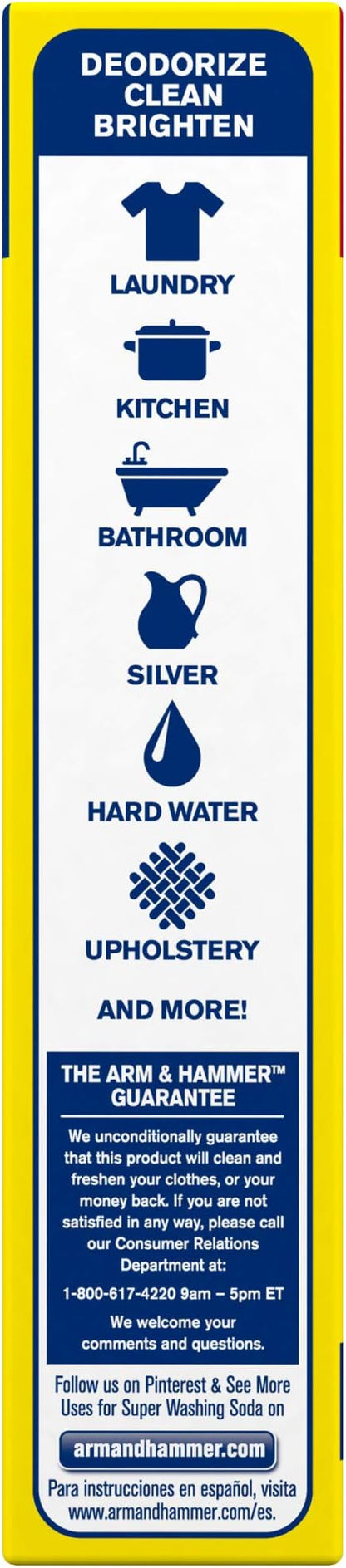 ARM & HAMMER Super Washing Soda Household Cleaner and Laundry Booster, 55 oz Box